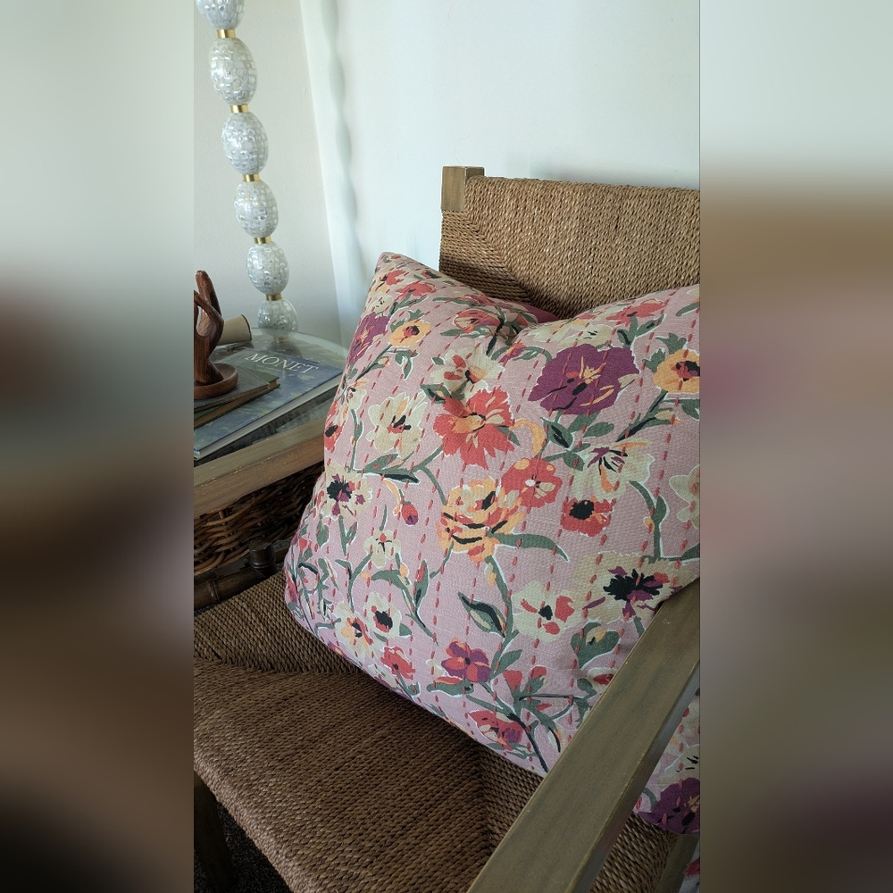 Opalhouse Oversized Kantha Quilted Floral Throw Pillow Decorative